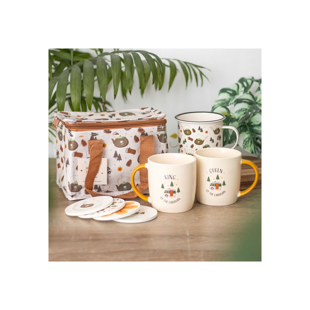 Camping King and Queen Couples Mug Set