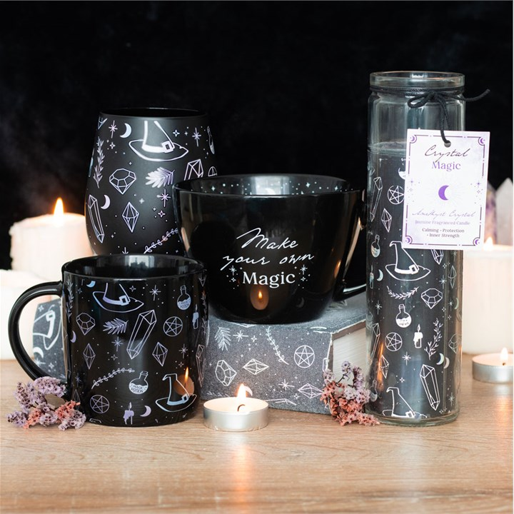 Crystal Witch Jasmine Tube Candle with Amethyst Chips | Candles