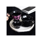 Black Rose Teacup and Saucer