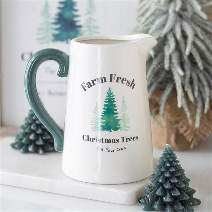 Farm Fresh Christmas Trees Ceramic Flower Jug | Inspired Creative Gifts | UK Supplier