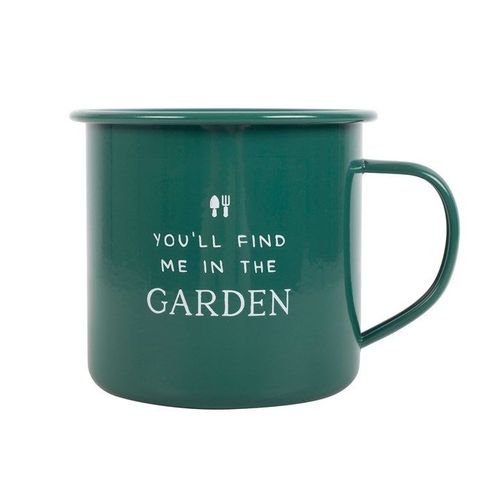Find Me in the Garden Enamel Mug | Inspired Creative Gifts | UK Supplier