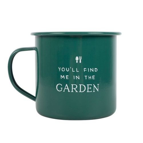Find Me in the Garden Enamel Mug | Inspired Creative Gifts | UK Supplier