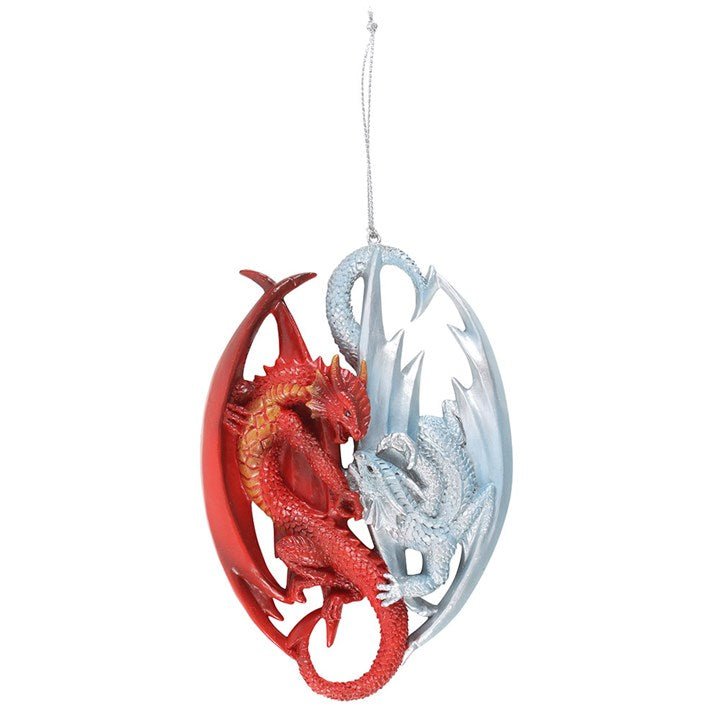 Fire and Ice Dragon Hanging Ornament by Anne Stokes | Inspired Creative Gifts | UK Supplier
