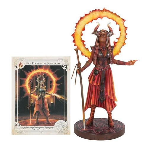 Fire Elemental Sorceress Figurine by Anne Stokes | Inspired Creative Gifts | UK Supplier