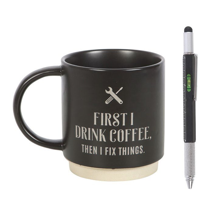 First I Drink Coffee Mug with Multi - tool Pen | Inspired Creative Gifts