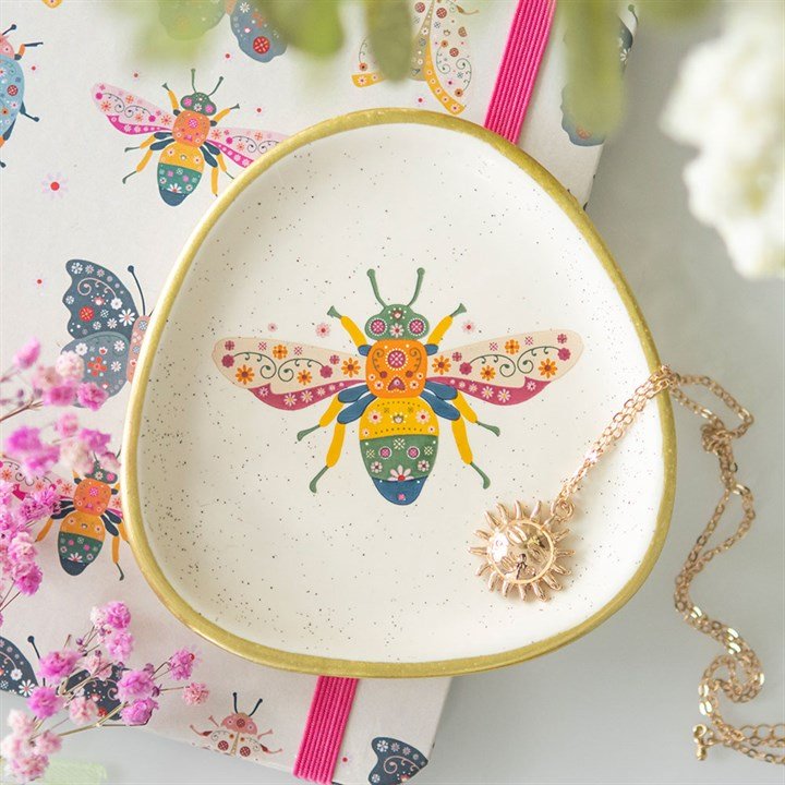 Floral Bee Trinket Dish | Inspired Creative Gifts | UK Supplier
