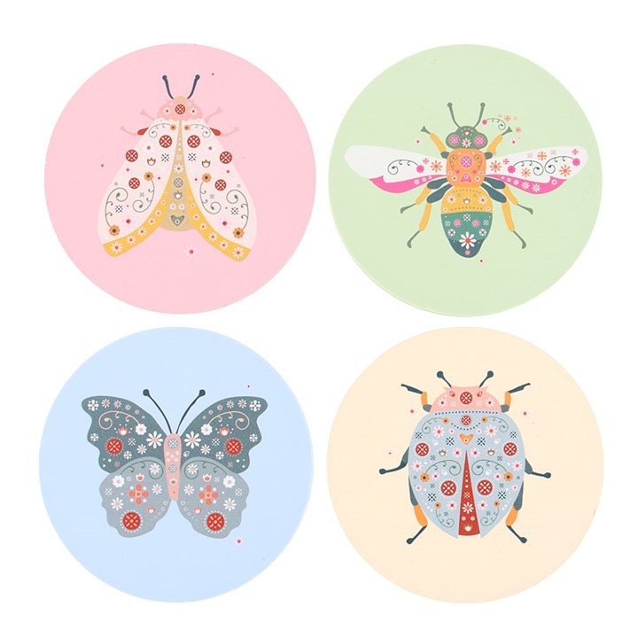 Floral Bug Coaster Set | Inspired Creative Gifts | UK Supplier