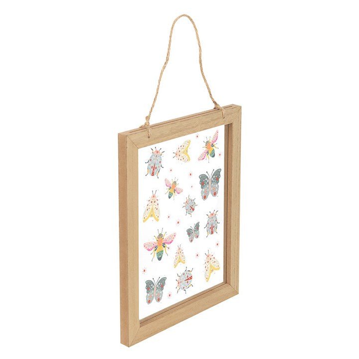 Floral Bug Print Glass Wall Hanging | Inspired Creative Gifts | UK Supplier