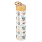Floral Bug Print Glass Water Bottle | Inspired Creative Gifts | UK Supplier