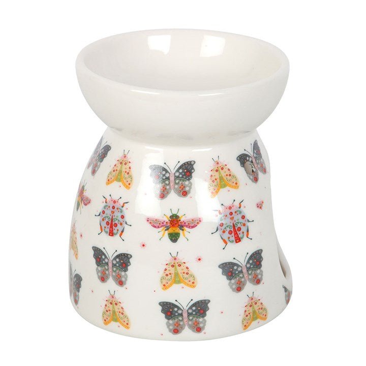 Floral Bug Print Oil Burner and Wax Warmer | Inspired Creative Gifts | UK Supplier