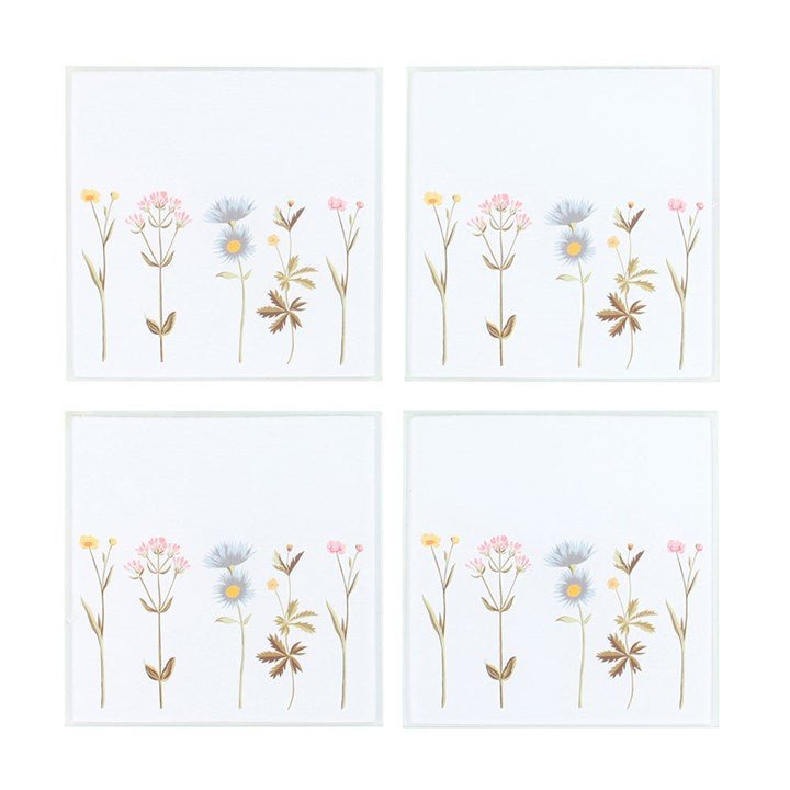 Floral Glass Coaster Set | Inspired Creative Gifts | UK Supplier