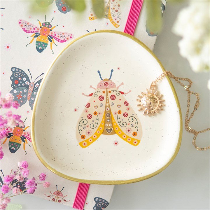 Floral Moth Trinket Dish | Inspired Creative Gifts | UK Supplier