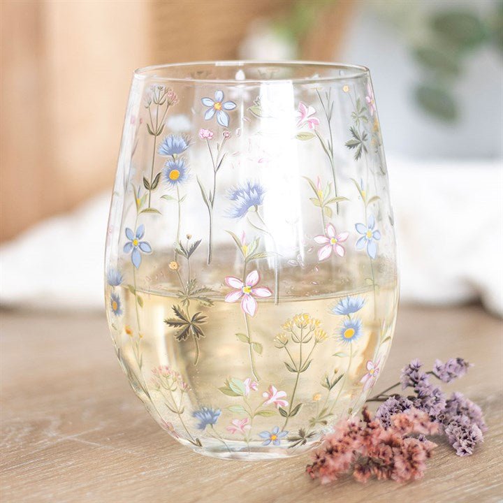 Floral Print Stemless Glass | Inspired Creative Gifts | UK Supplier