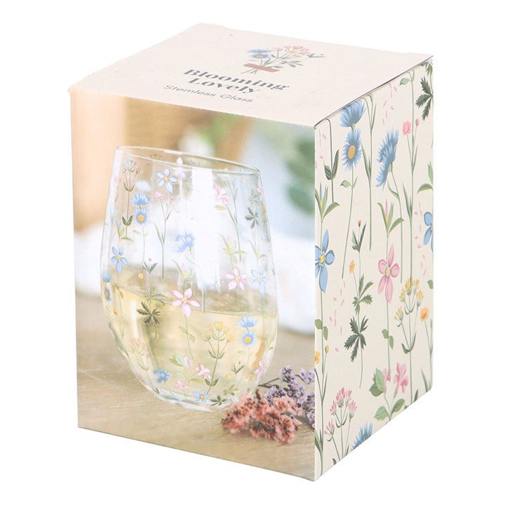 Floral Print Stemless Glass | Inspired Creative Gifts | UK Supplier
