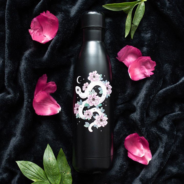 Floral Snake Metal Water Bottle | Inspired Creative Gifts | UK Supplier