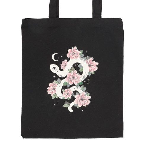 Floral Snake Polycotton Tote Bag | Inspired Creative Gifts | UK Supplier