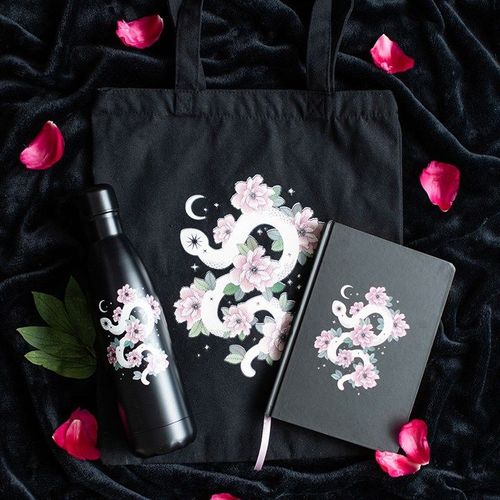Floral Snake Polycotton Tote Bag | Inspired Creative Gifts | UK Supplier