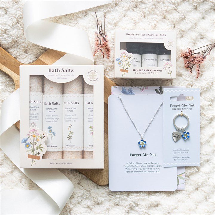 Forget - Me - Not Flower Keyring | Inspired Creative Gifts | UK Supplier