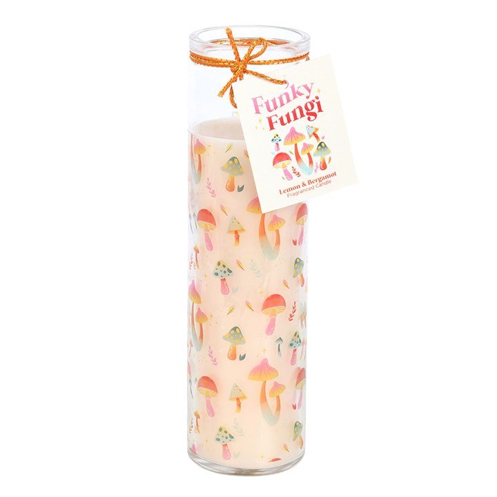 Funky Fungi Mushroom Print Tube Candle | Inspired Creative Gifts | UK Supplier