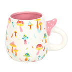 Funky Fungi Print Mug with Mushroom Handle | Inspired Creative Gifts | UK Supplier