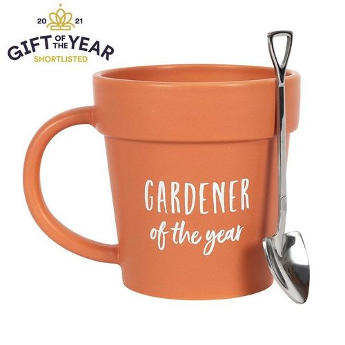 Gardener of the Year Pot Mug and Shovel Spoon | Inspired Creative Gifts | UK Supplier