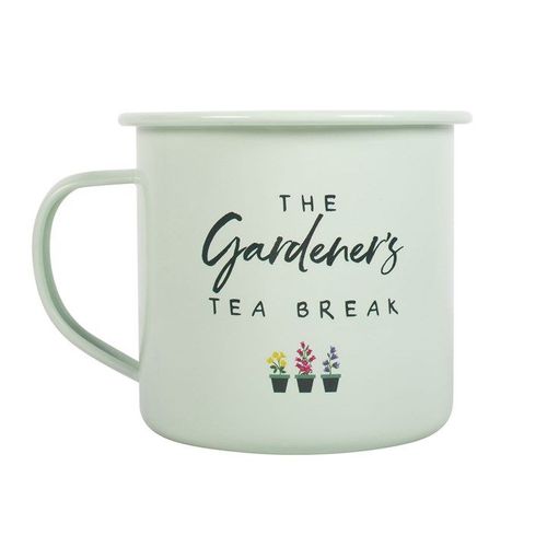 Gardener's Tea Break Enamel Mug | Inspired Creative Gifts | UK Supplier