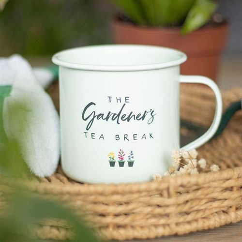 Gardener's Tea Break Enamel Mug | Inspired Creative Gifts | UK Supplier