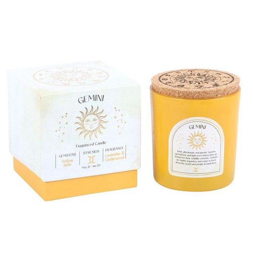 Gemini Lavender & Cedarwood Gemstone Zodiac Candle | Inspired Creative Gifts | UK Supplier