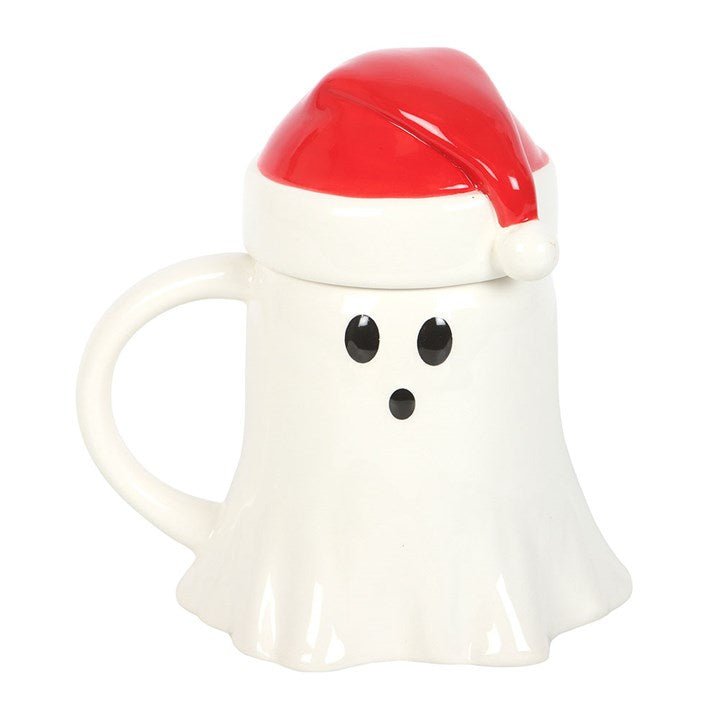 Ghost Shaped Mug with Santa Hat Lid | Inspired Creative Gifts | UK Supplier