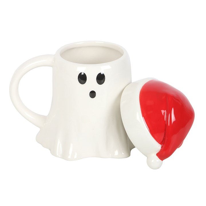 Ghost Shaped Mug with Santa Hat Lid | Inspired Creative Gifts | UK Supplier