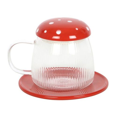 Glass Mushroom Mug and Saucer | Inspired Creative Gifts | UK Supplier