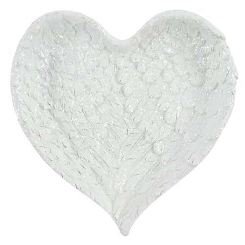 Glitter Heart Shaped Angel Wing Trinket Dish | Inspired Creative Gifts | UK Supplier