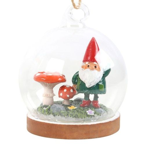 Gnome Glass Dome Hanging Decoration | Inspired Creative Gifts | UK Supplier