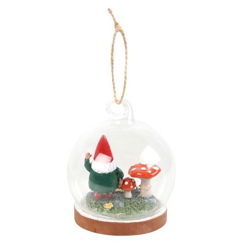 Gnome Glass Dome Hanging Decoration | Inspired Creative Gifts | UK Supplier