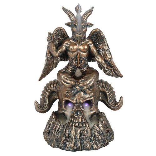 Gold Baphomet LED Backflow Incense Burner | Inspired Creative Gifts | UK Supplier