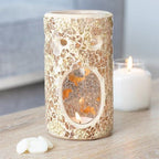 Gold Pillar Crackle Glass Oil Burner and Wax Warmer | Inspired Creative Gifts | UK Supplier