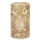 Gold Pillar Crackle Glass Oil Burner and Wax Warmer | Inspired Creative Gifts | UK Supplier