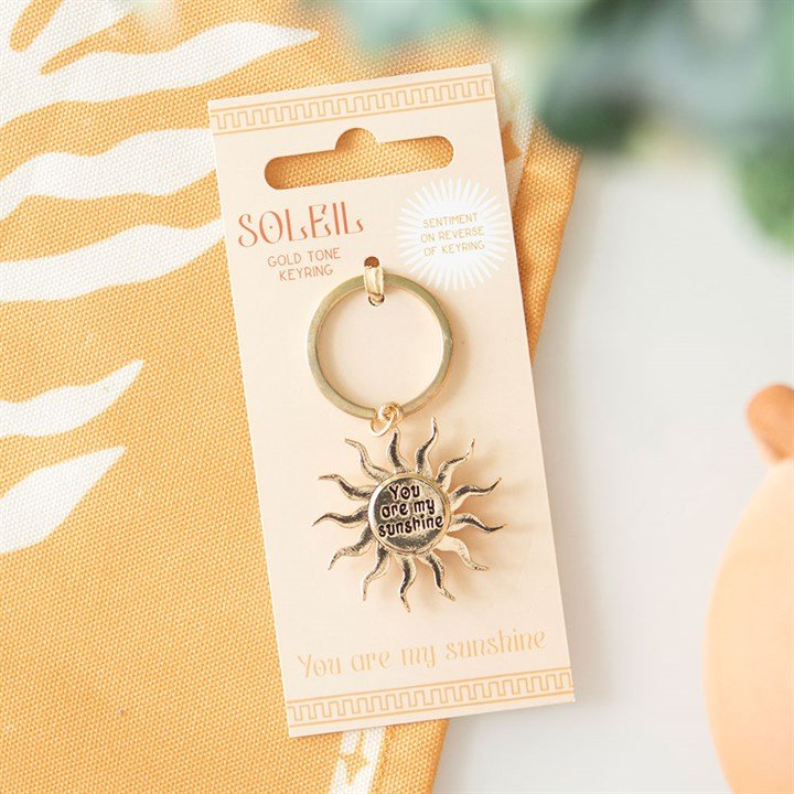 Gold Sun Keyring | Inspired Creative Gifts | UK Supplier