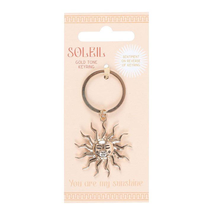 Gold Sun Keyring | Inspired Creative Gifts | UK Supplier