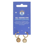 Gold Toned All Seeing Eye Earrings | Inspired Creative Gifts | UK Supplier