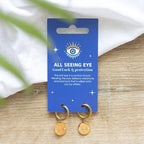 Gold Toned All Seeing Eye Earrings | Inspired Creative Gifts | UK Supplier