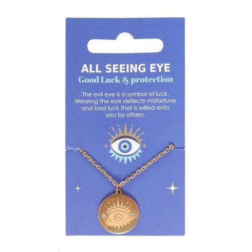 Gold Toned All Seeing Eye Necklace | Inspired Creative Gifts | UK Supplier
