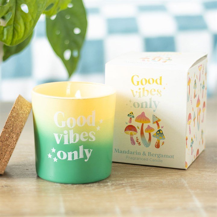 Good Vibes Only Mandarin & Bergamot Candle | Inspired Creative Gifts | UK Supplier