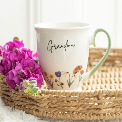 Grandma Wildflower Pedestal Mug | Inspired Creative Gifts | UK Supplier
