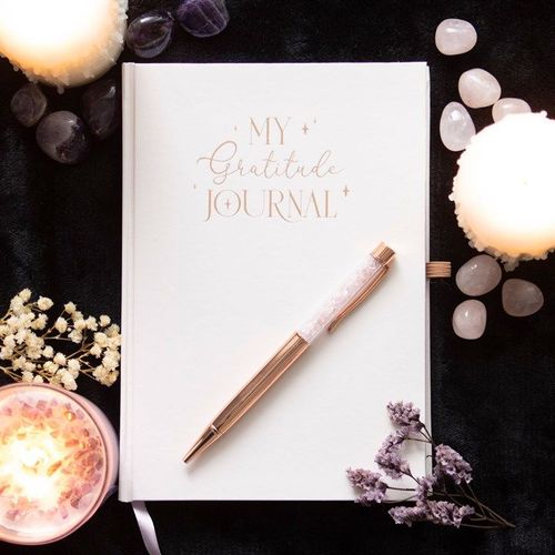 Gratitude Journal with Rose Quartz Pen | Inspired Creative Gifts | UK Supplier