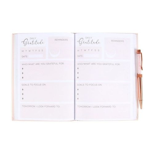 Gratitude Journal with Rose Quartz Pen | Inspired Creative Gifts | UK Supplier