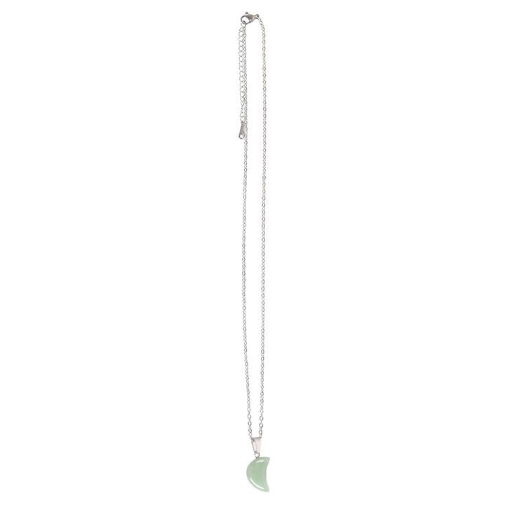 Green Aventurine Crystal Moon Necklace on Greeting Card | Inspired Creative Gifts | UK Supplier