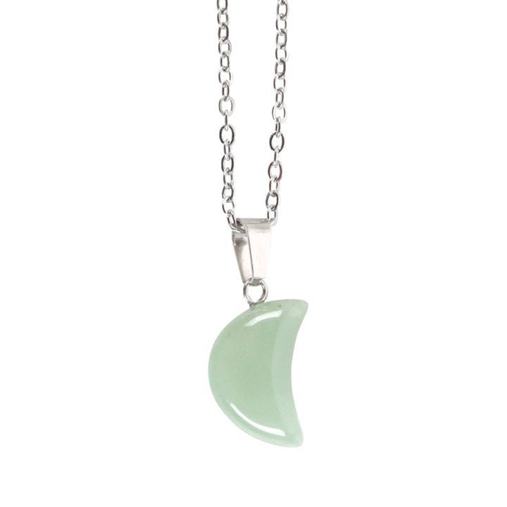 Green Aventurine Crystal Moon Necklace on Greeting Card | Inspired Creative Gifts