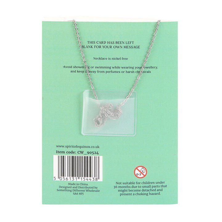 Green Aventurine Crystal Moon Necklace on Greeting Card | Inspired Creative Gifts | UK Supplier