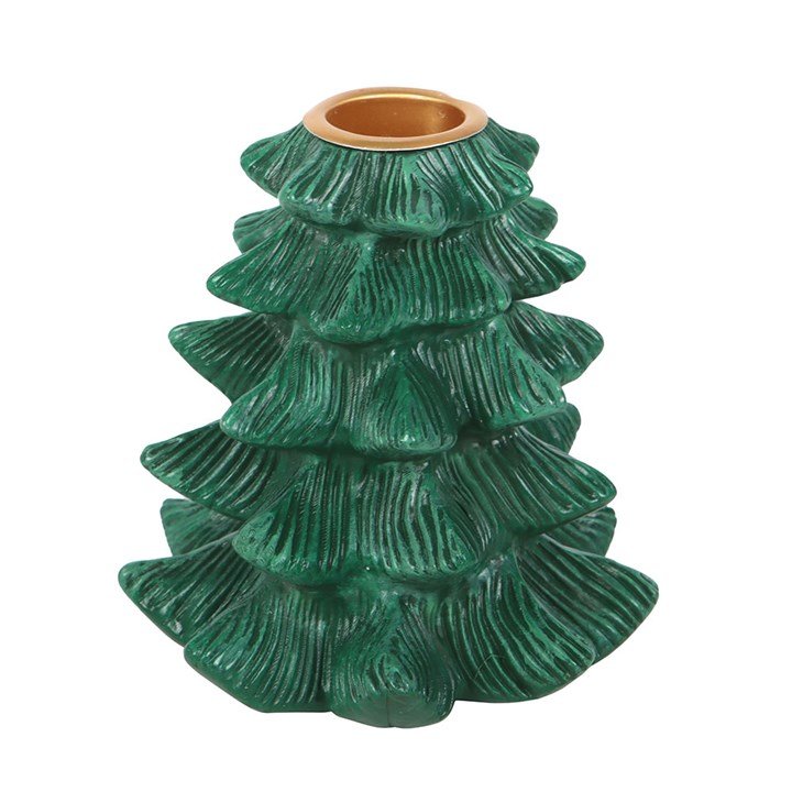 Green Fir Tree Candle Holder with Taper Candle | Inspired Creative Gifts | UK Supplier